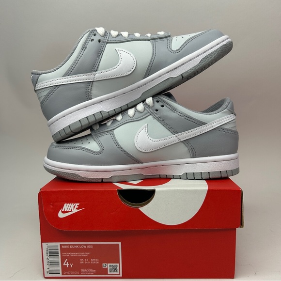 Nike Dunk Low GS “Two-Tone/Wolf Grey Pure Platinum” 2023 - Picture 3 of 4